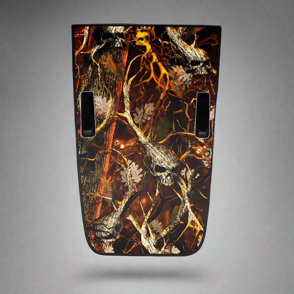 Jeep JL Wrangler Rubicon Hood Decal Fits 2018-2025 Skull Blaze Camo