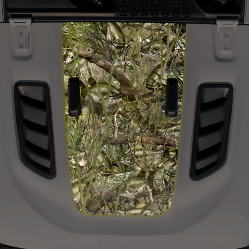 Jeep JL Wrangler Hood Decal Fits 2018-2024 Bass Camo