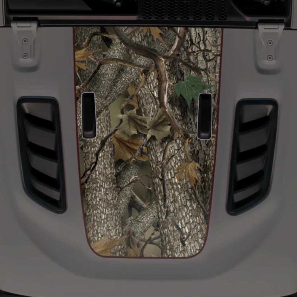 Jeep JL Wrangler Hood Decal Fits 2018-2025 Forest Camo