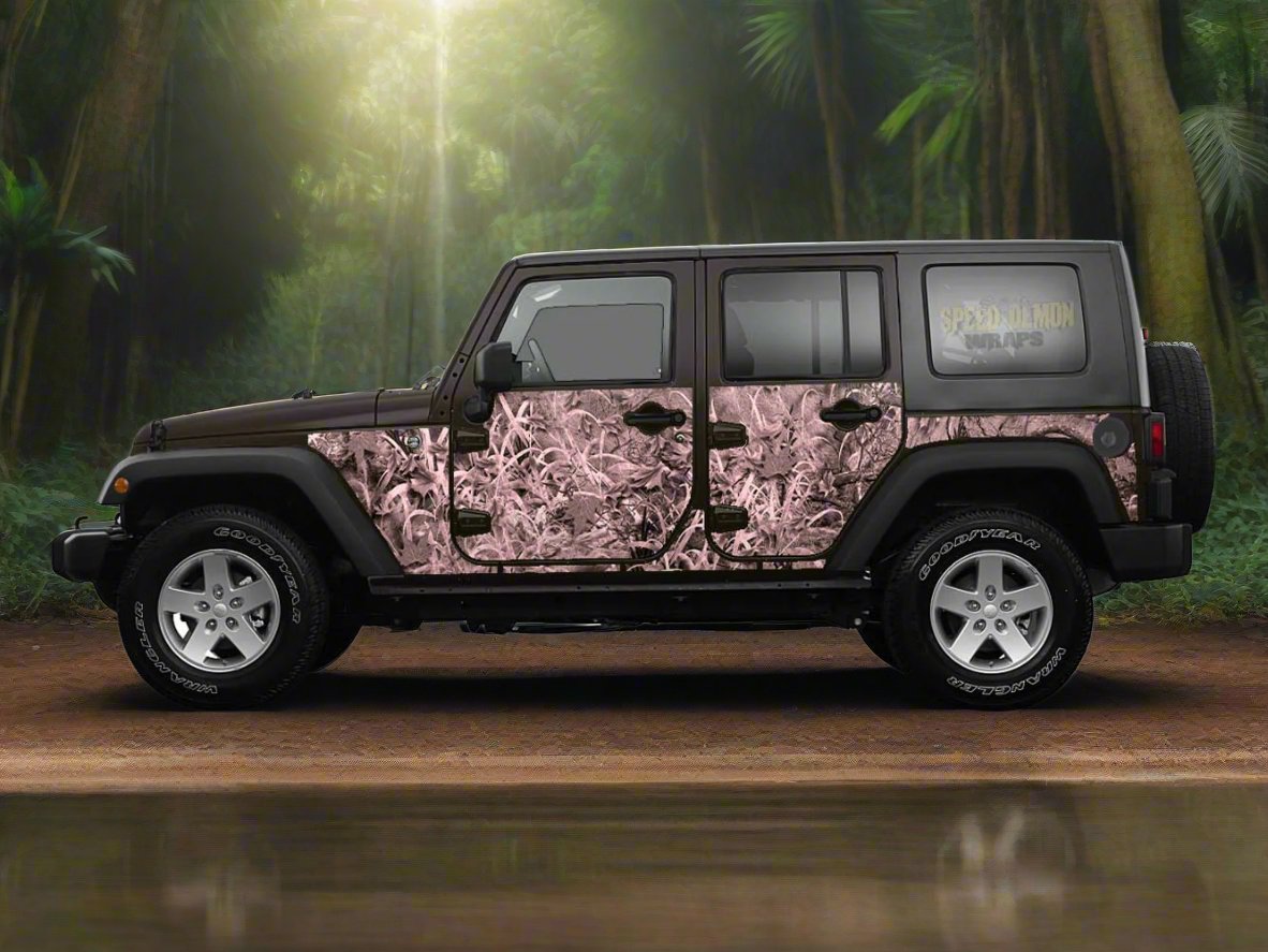 Pre-cut Jeep Wrangler Wrap Kit - Grassland Camouflage - Fits Jk