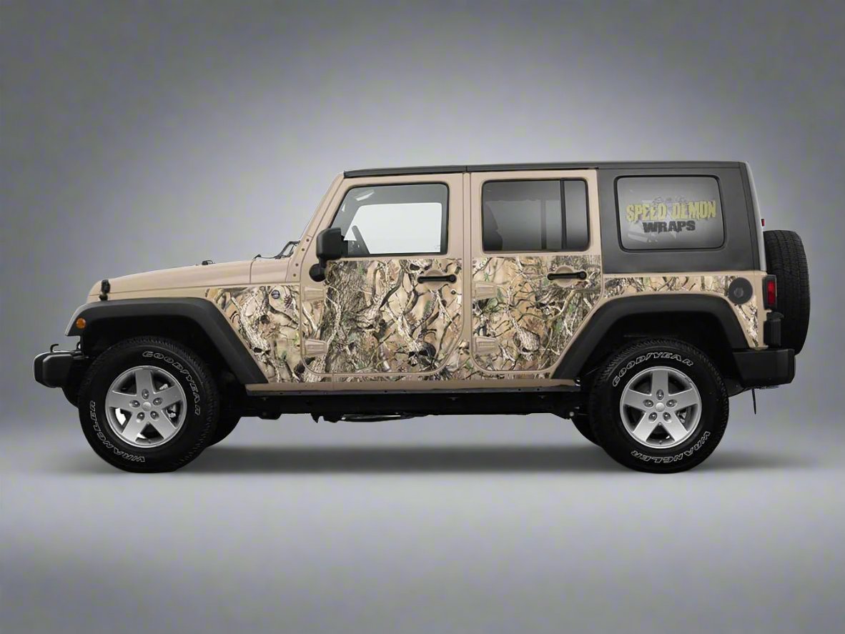Pre-cut Jeep Wrangler Wrap Kit - Obliteration Skull Camouflage - Fits Jk 2007-2017 - Lt/Rt Side