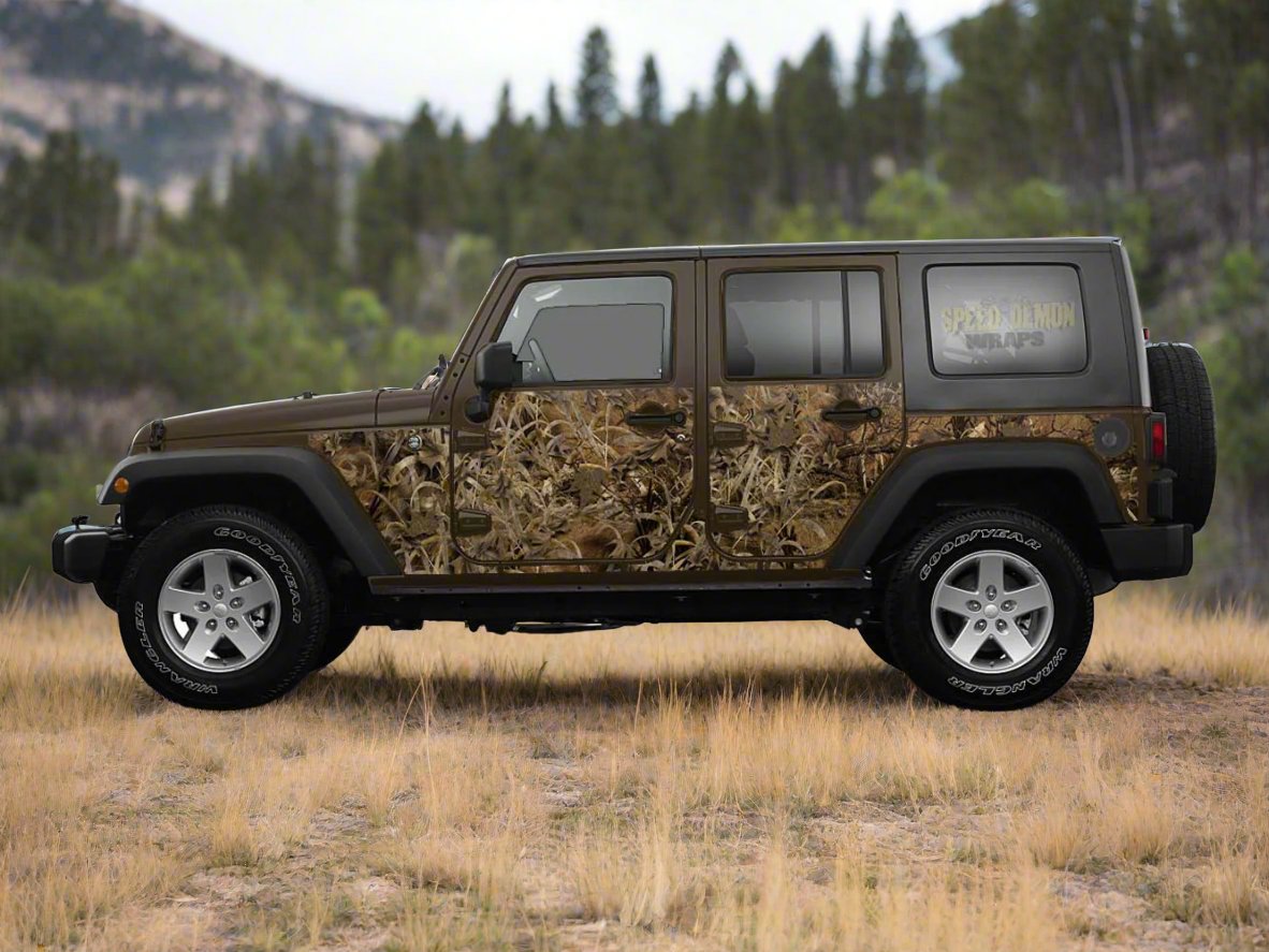 Pre-cut Jeep Wrangler Wrap Grassland Camo