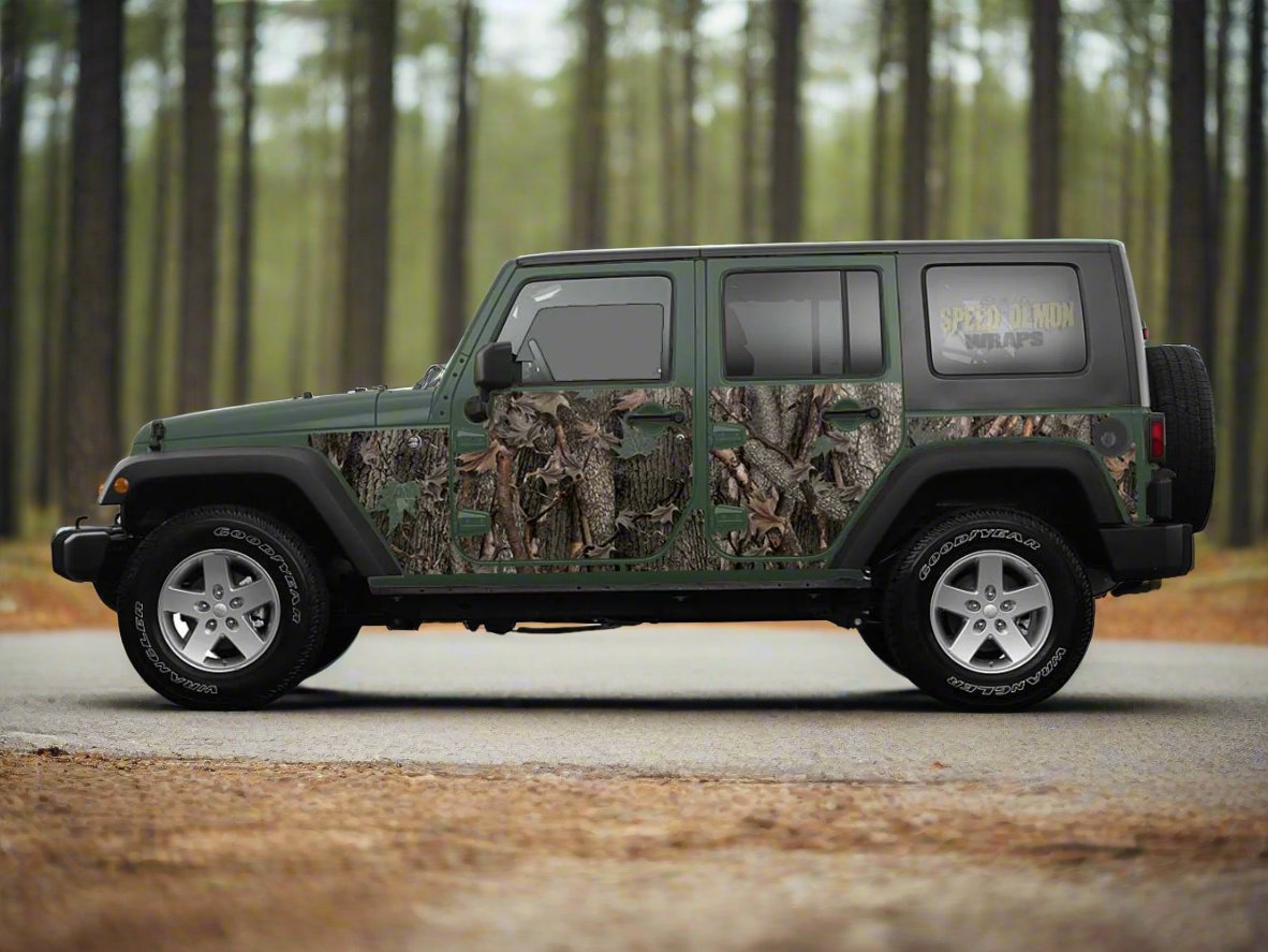 Pre-cut Jeep Wrangler Wrap Oak Ambush Camo