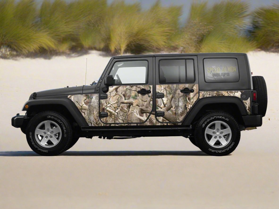 Pre-cut Jeep Wrangler Wrap Kit - Obliteration Camouflage - Fits Jk 2007-2017