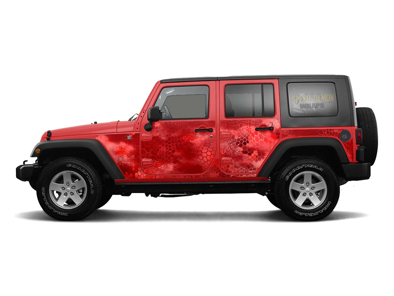 Pre-cut Jeep Wrangler Wrap Kit - Chameleon Camouflage - Fits Jk 2007-2017 - Lt/Rt Side (Choose Color)