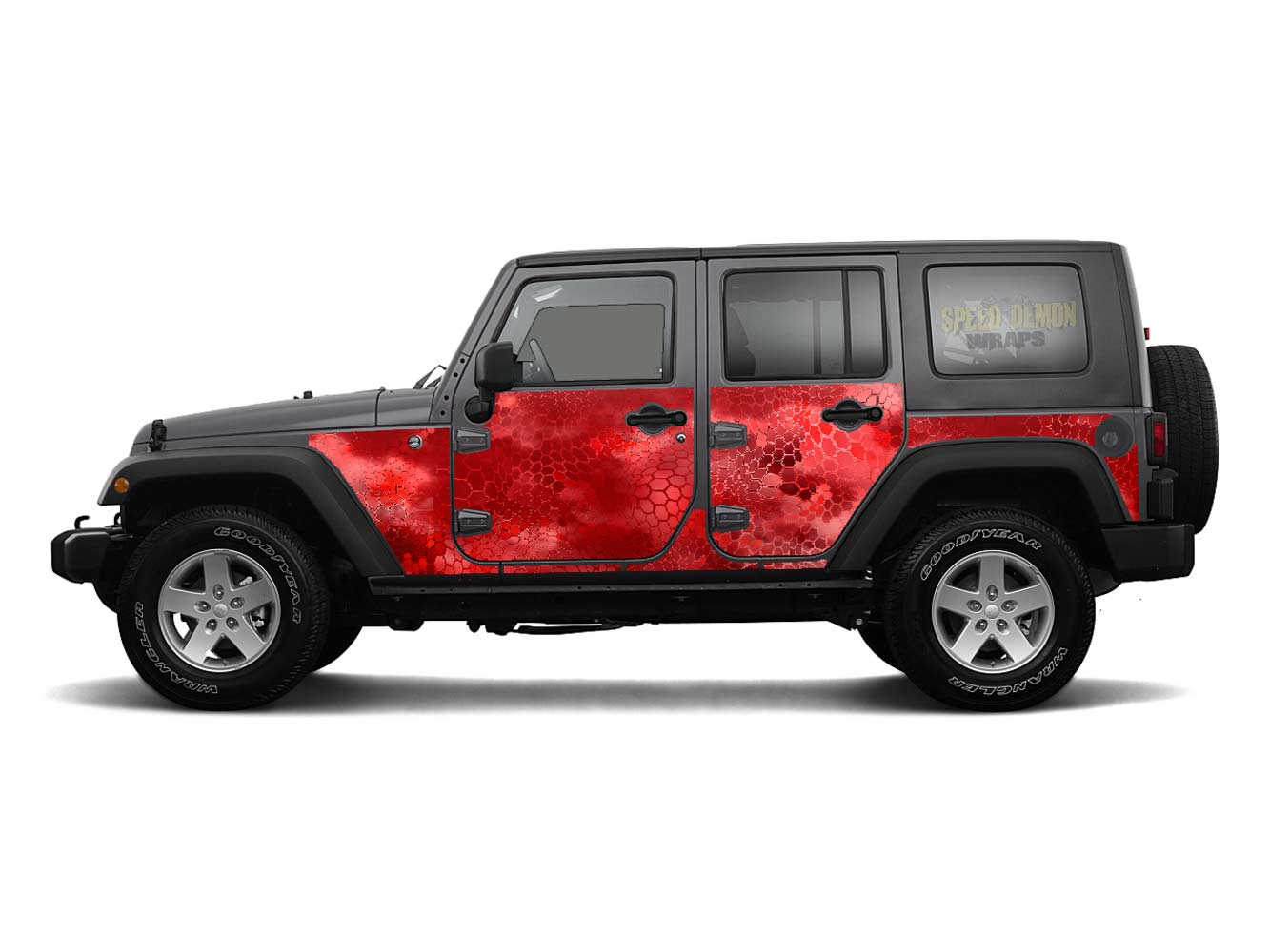 Pre-cut Jeep Wrangler Wrap Kit - Chameleon Camouflage - Fits Jk 2007-2017 - Lt/Rt Side (Choose Color)