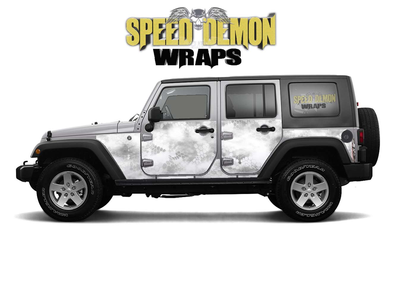 Pre-cut Jeep Wrangler Wrap Kit - Chameleon Camouflage - Fits Jk 2007-2017 - Lt/Rt Side (Choose Color)