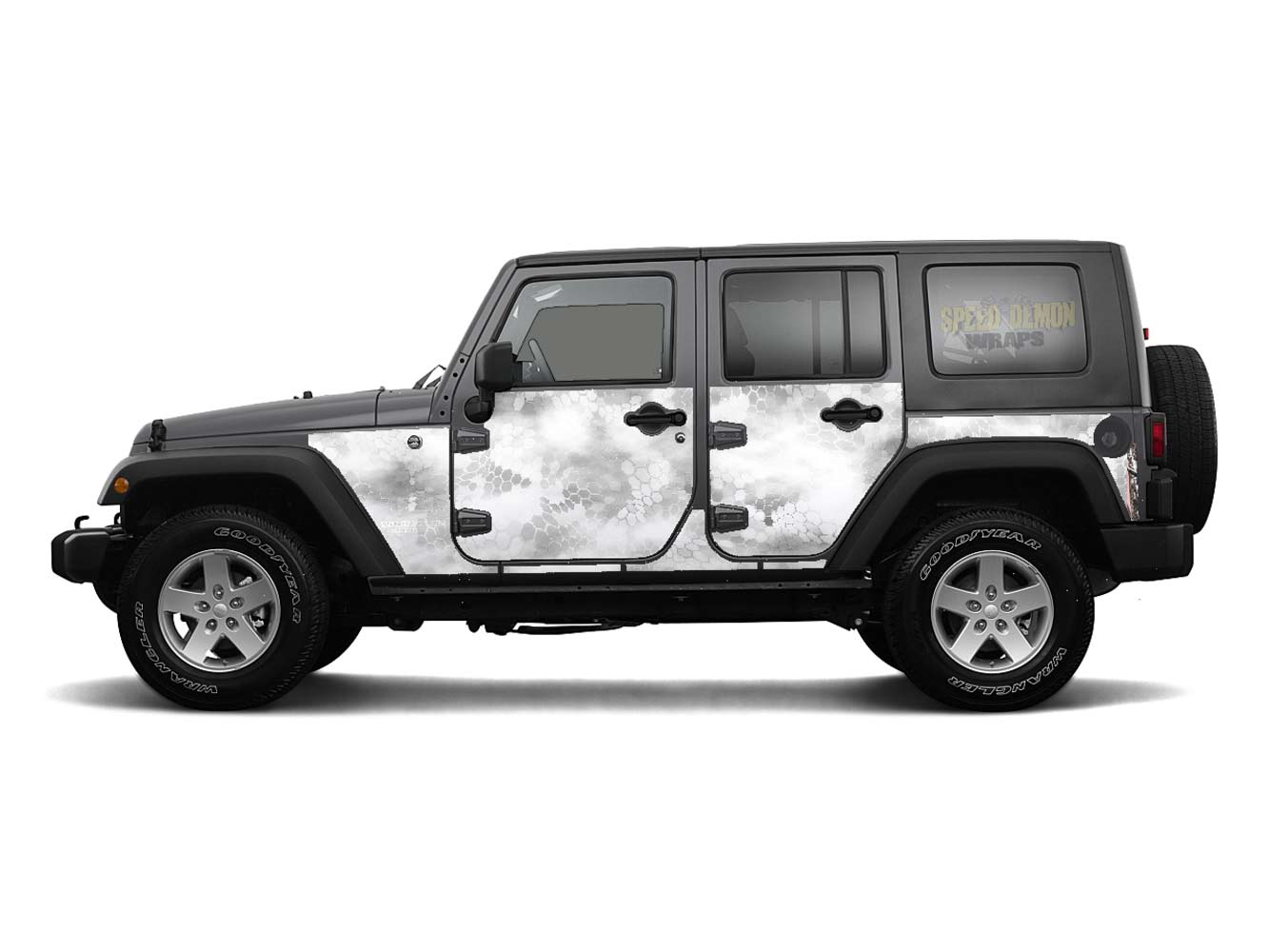 Pre-cut Jeep Wrangler Wrap Kit - Chameleon Camouflage - Fits Jk 2007-2017 - Lt/Rt Side (Choose Color)