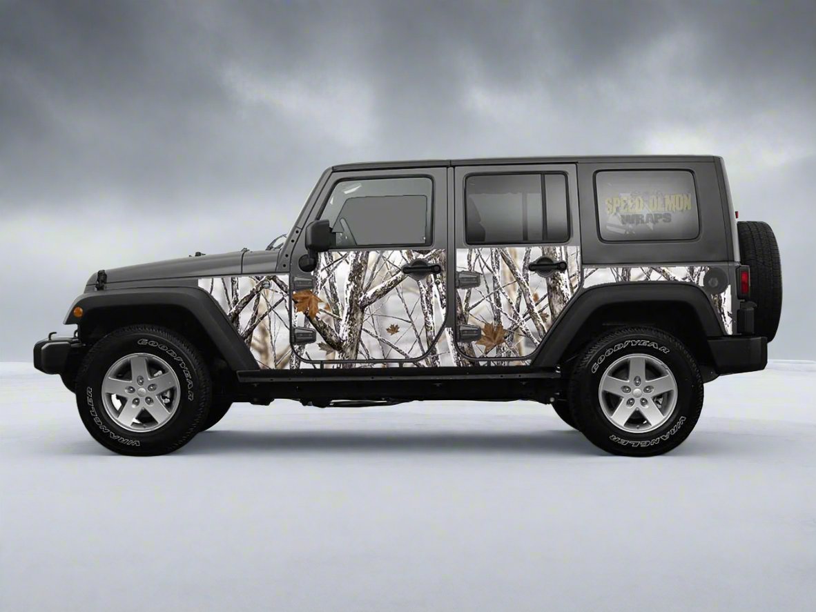 Pre-cut Jeep Wrangler Wrap Snowstorm Camo
