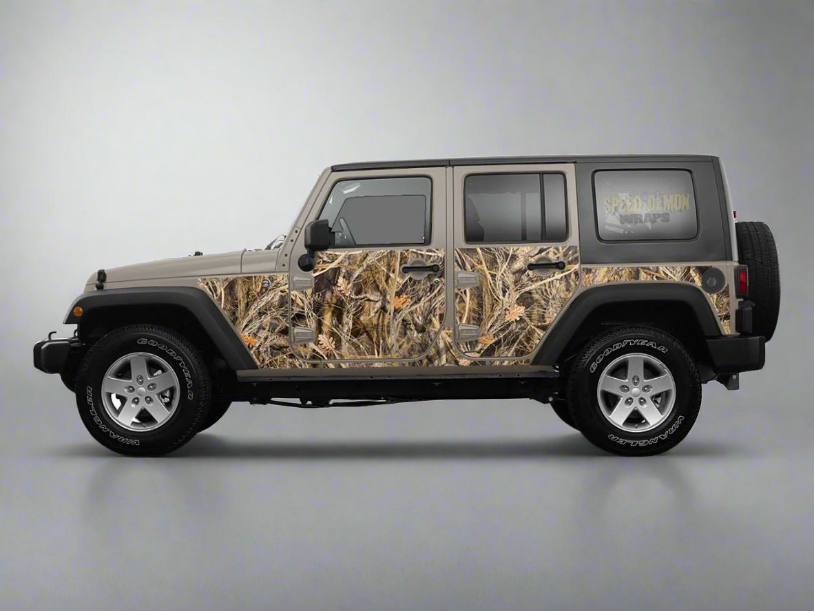 Pre-cut Jeep Wrangler Wrap Tallgrass Duck Camouflage