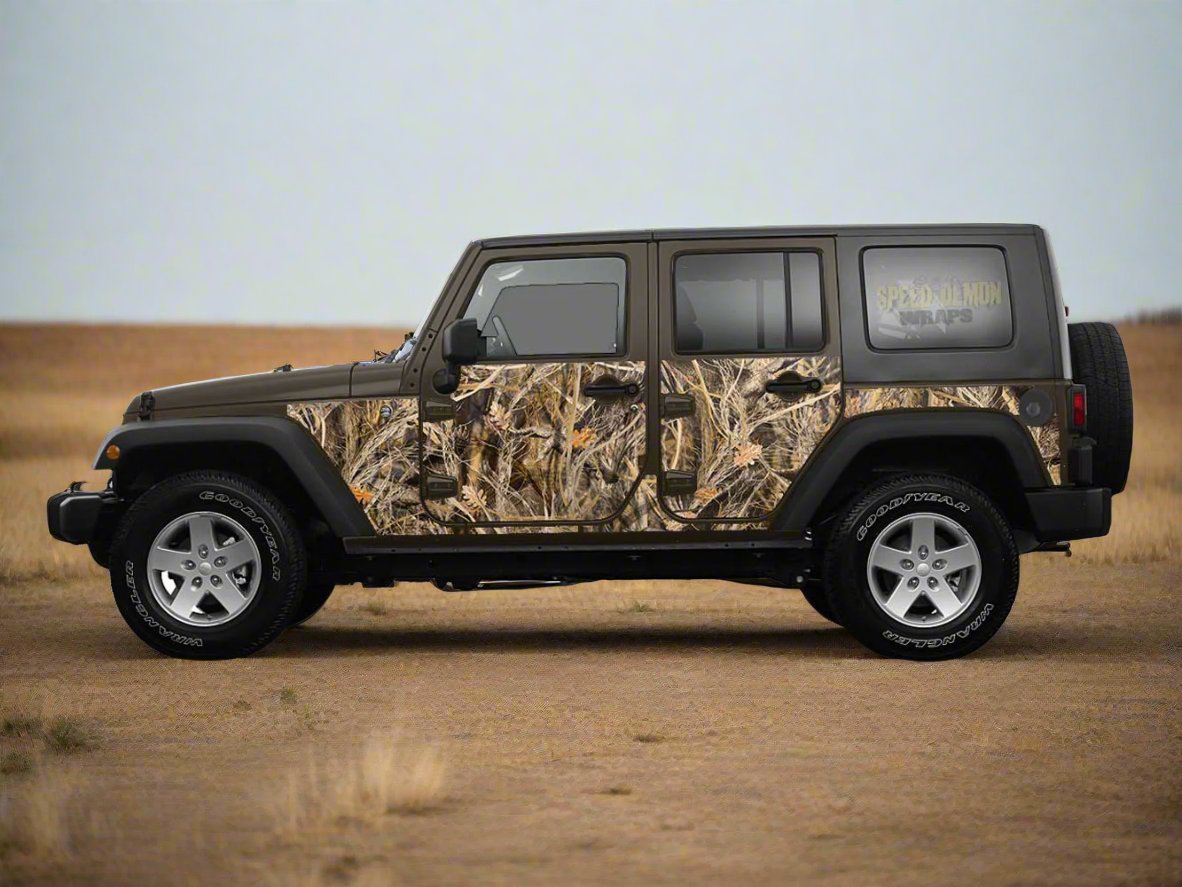 Pre-cut Jeep Wrangler Wrap Tallgrass Duck Camo