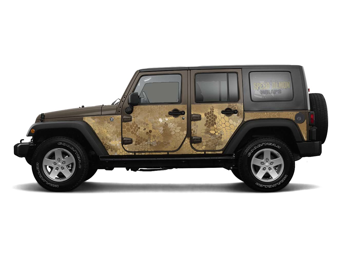 Pre-cut Jeep Wrangler Wrap Kit - Chameleon Camouflage - Fits Jk 2007-2017 - Lt/Rt Side (Choose Color)