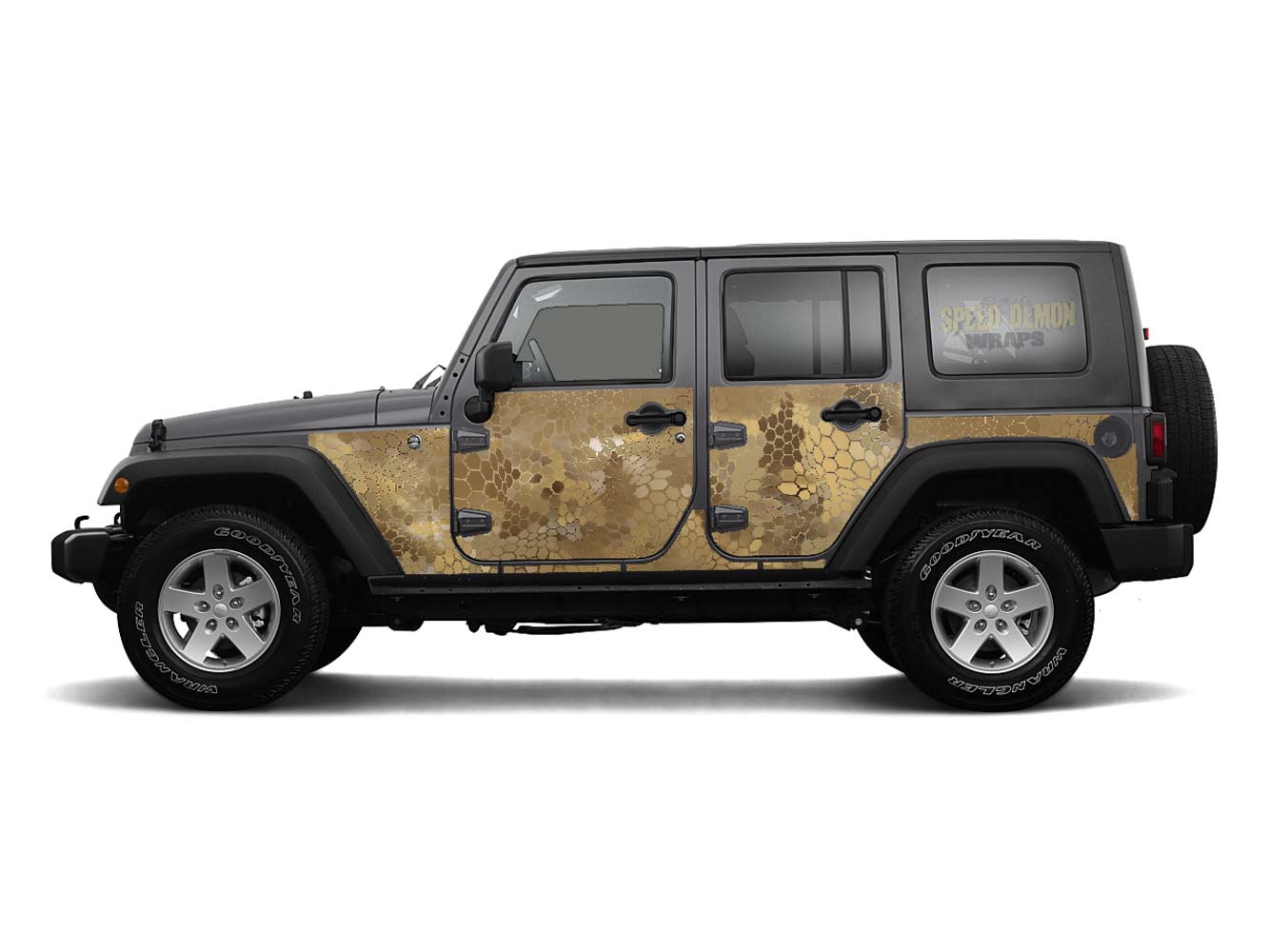Pre-cut Jeep Wrangler Wrap Kit - Chameleon Camouflage - Fits Jk 2007-2017 - Lt/Rt Side (Choose Color)