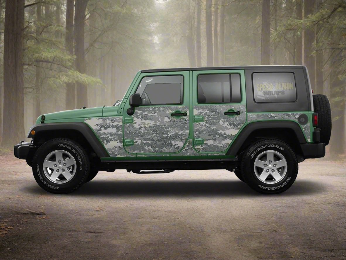 Pre-cut Jeep Wrangler Wrap Army Digital Camo