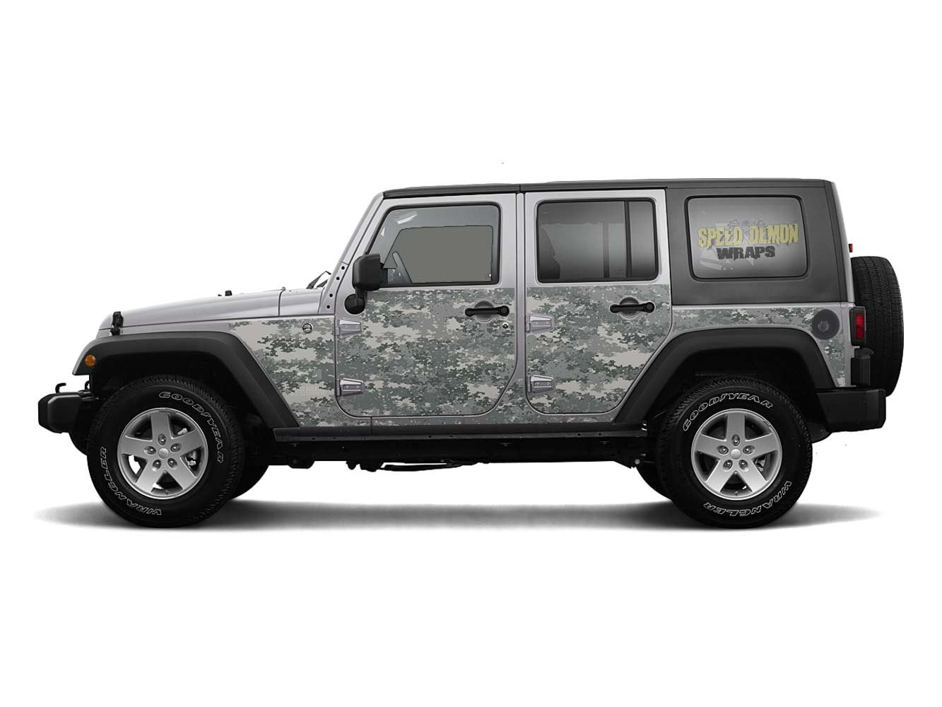 Pre-cut Jeep Wrangler Camo Wrap Digital Camouflage