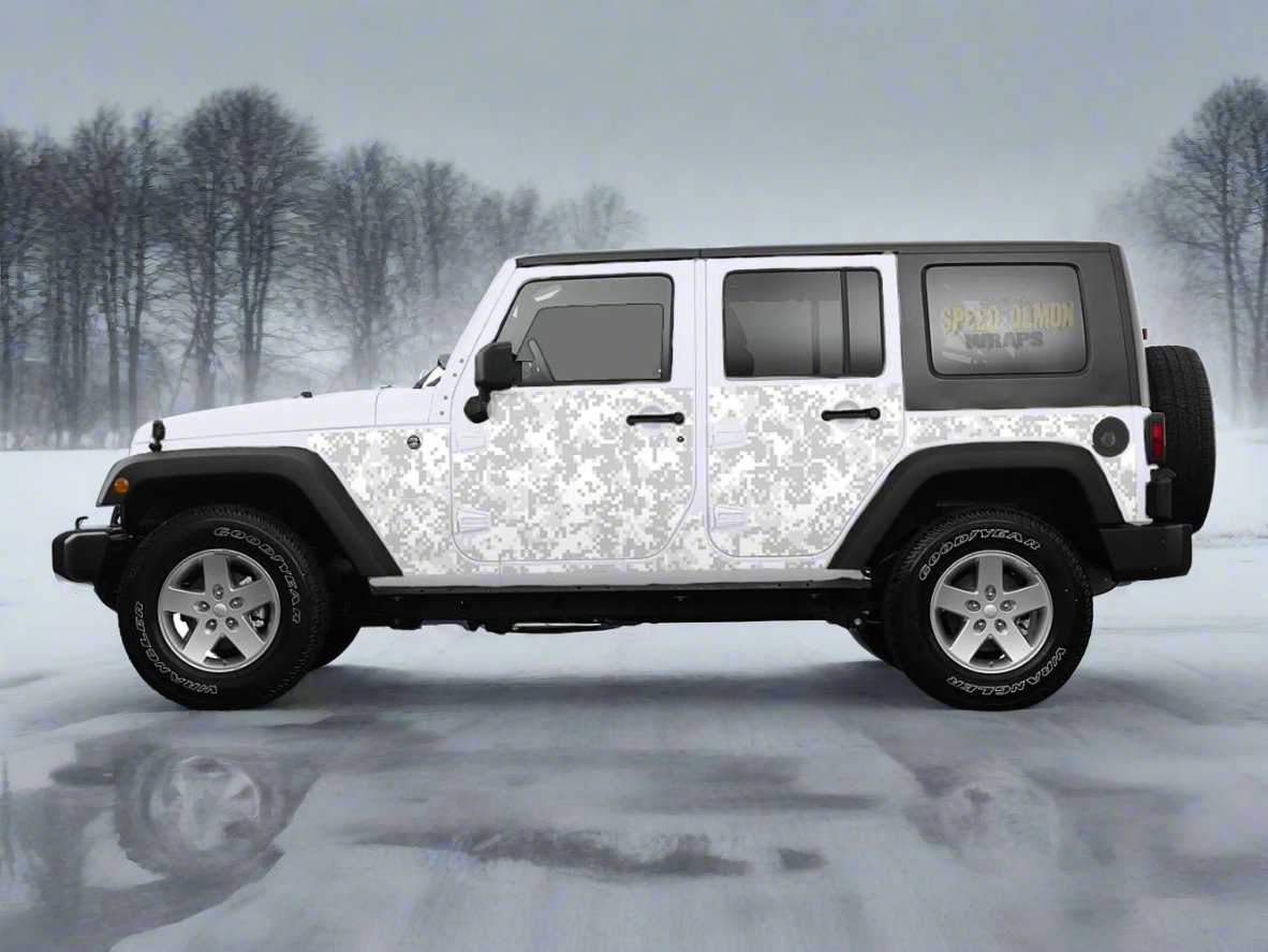 Jeep Wrangler Camo Wrap Snow Digital