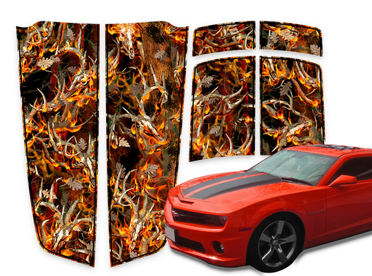 Camaro Racing Stripes Buck Skulls Blaze - Black Pinstripe 2010-2015
