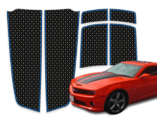 Camaro Racing Stripes Black Skulls - Blue Pinstripe 2010-2015