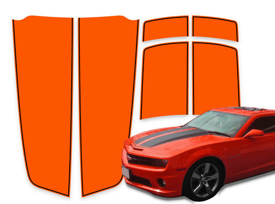 Camaro Racing Stripes Orange - Black Pinstripe 2010-2015
