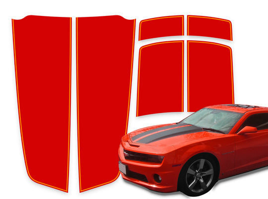 Camaro Racing Stripes Red - Orange Pinstripe 2010-2015