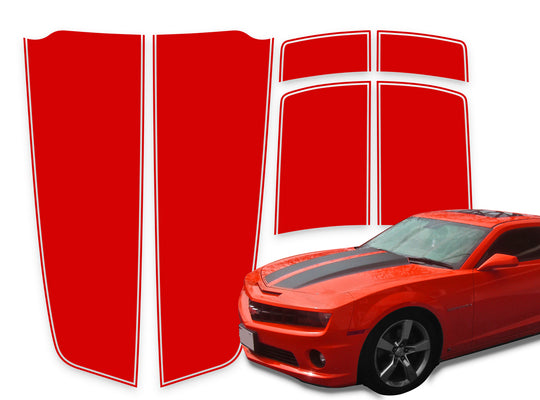 Camaro Racing Stripes Red Die-Cut 2010-2015