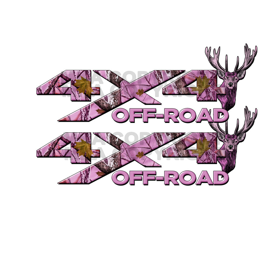 4X4 Offroad Decals Pink Buck