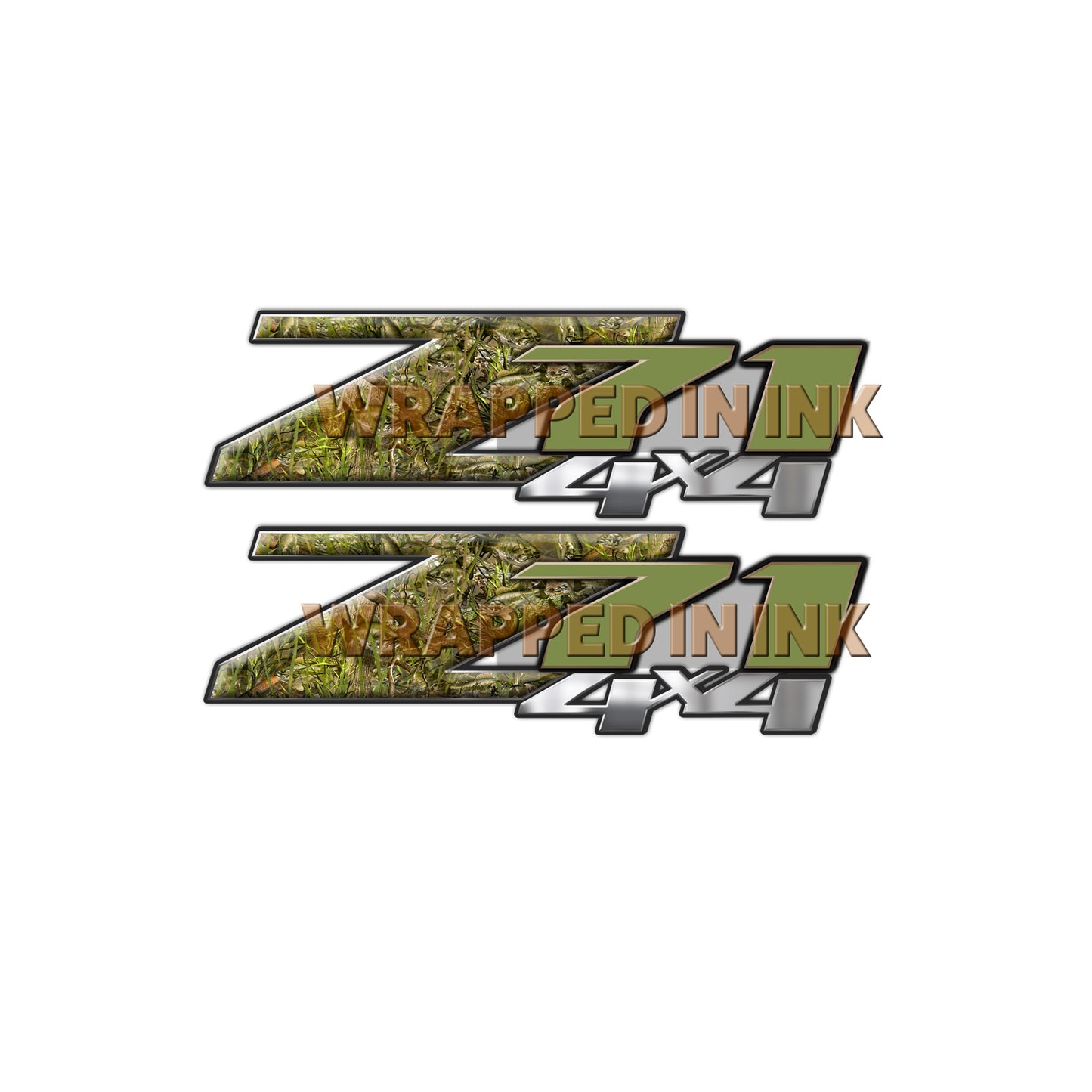 Bass Camo Z71 4x4 Decals