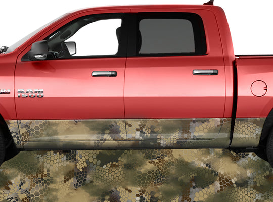 Chameleon Camo Tan Rocker Panel Wrap Graphic Decal Wrap Truck Kit