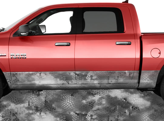 Chameleon Camo 3 Grey Rocker Panel Wrap Graphic Decal Wrap Truck Kit
