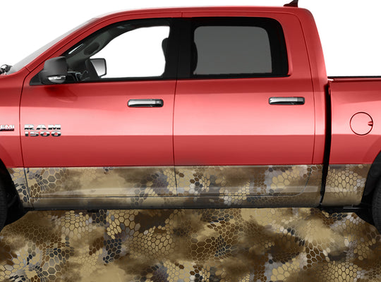 Chameleon Camo Desert Rocker Panel Wrap Graphic Decal Wrap Truck Kit