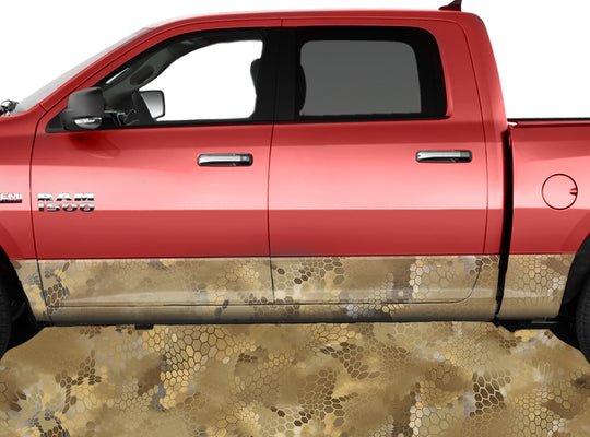 Chameleon Camo Light Desert Rocker Panel Wrap Graphic Decal Wrap Truck Kit
