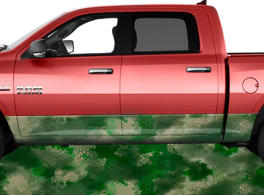 Chameleon Camo Forest Rocker Panel Wrap Graphic Decal Wrap Truck Kit