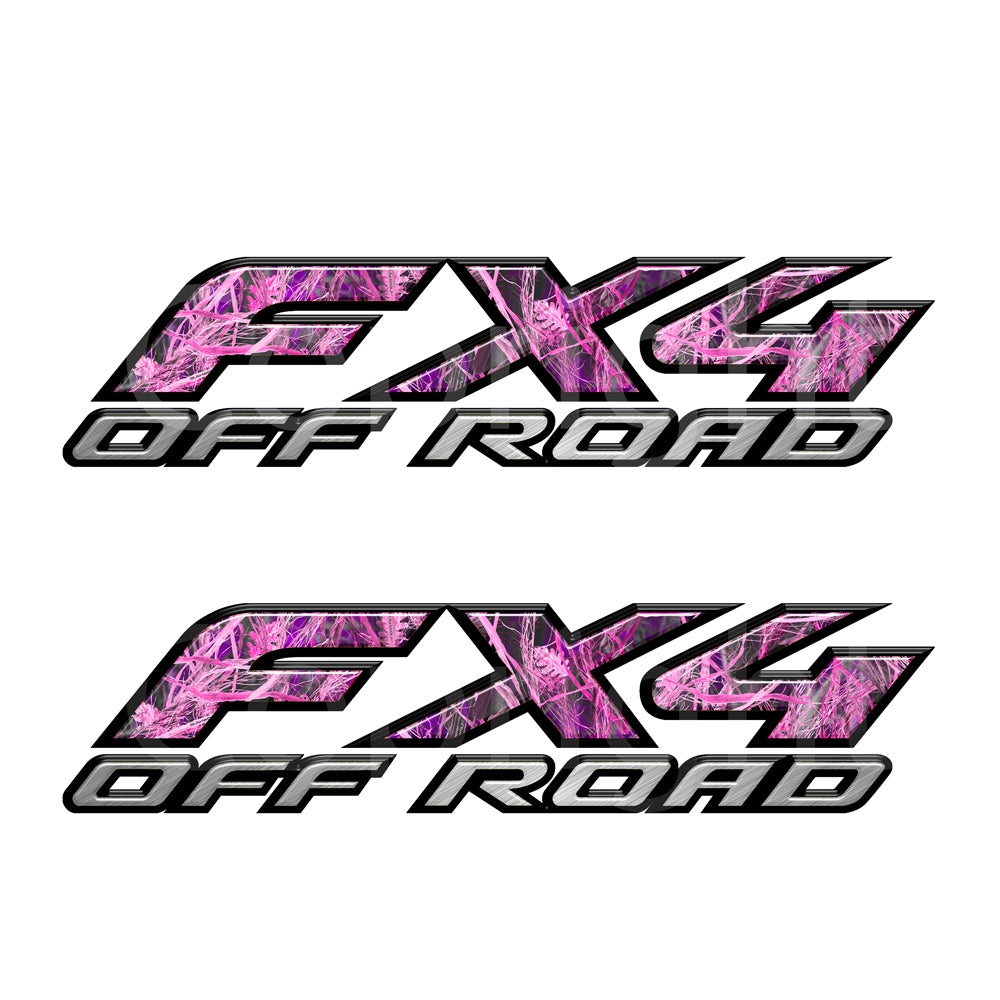 FX4 Truck Bed Decals - Tall Grass Camo Pink