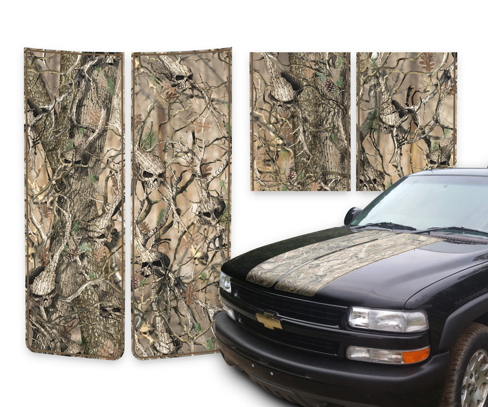 Chevy Silverado Racing Stripes Skulls - Brown Pinstripe 1999-2002