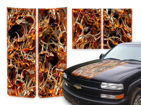 Chevy Tahoe Racing Stripes Buck Skulls Blaze - Orange Pinstripe 2000-2006
