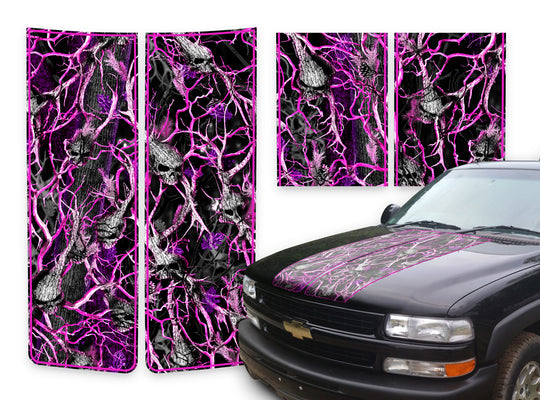 Chevy Tahoe Racing Stripes Skulls Pink - Pink Pinstripe 2000-2006