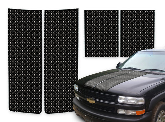 Chevy Tahoe Racing Stripes Black Skulls - Black Pinstripe 2000-2006