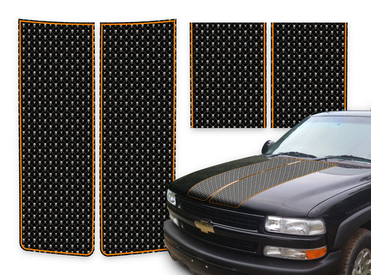 Chevy Tahoe Racing Stripes Black Skulls - Orange Pinstripe 2000-2006