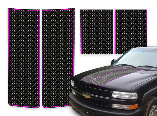 Chevy Tahoe Racing Stripes Black Skulls - Pink Pinstripe 2000-2006