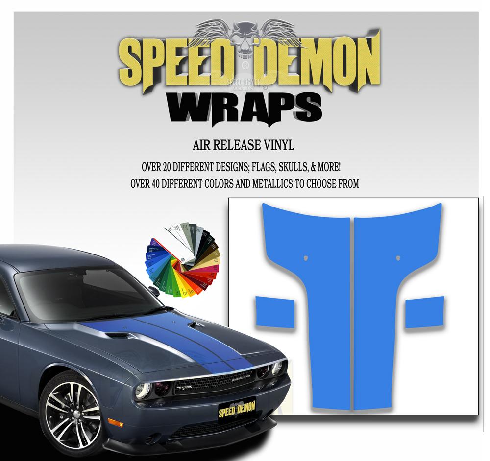 Dodge Challenger Hood Stripes Blue 2011-2014