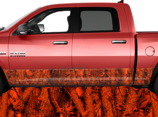 Blaze Inferno Red Rocker Panel Wrap Graphic Decal Wrap Truck Kit
