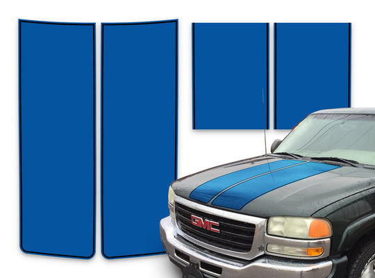 GMC Sierra Racing Stripes Blue - Black Pinstripe 2000-2006