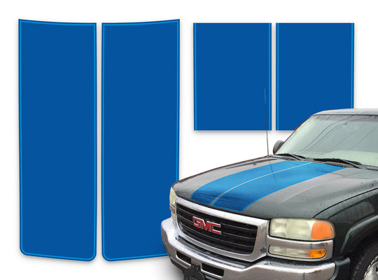 GMC Sierra Racing Stripes Blue - Light Blue Pinstripe 2000-2006