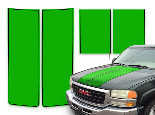 GMC Sierra Racing Stripes Green - Black Pinstripe 2000-2006