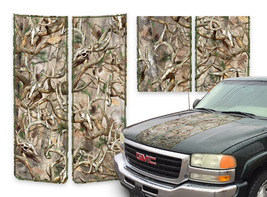 GMC Sierra Racing Stripes Buck Skulls - Green Pinstripe 2000-2006