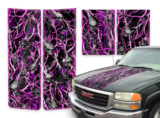 GMC Sierra Racing Stripes Skulls Pink - Pink Pinstripe 2000-2006