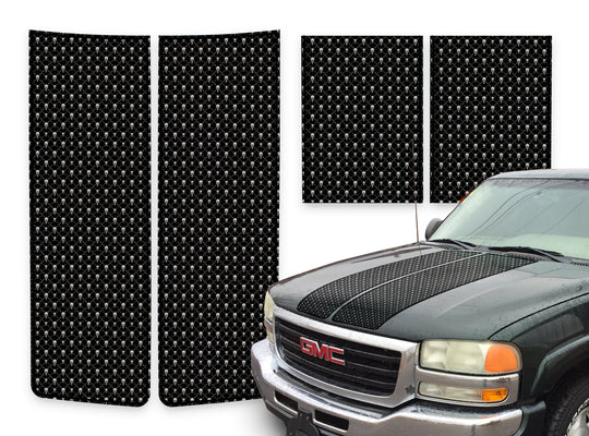 GMC Sierra Racing Stripes Black Skulls - Black Pinstripe 2000-2006