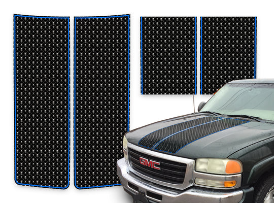 GMC Sierra Racing Stripes Black Skulls - Blue Pinstripe 2000-2006