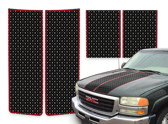 GMC Sierra Racing Stripes Black Skulls - Red Pinstripe 2000-2006