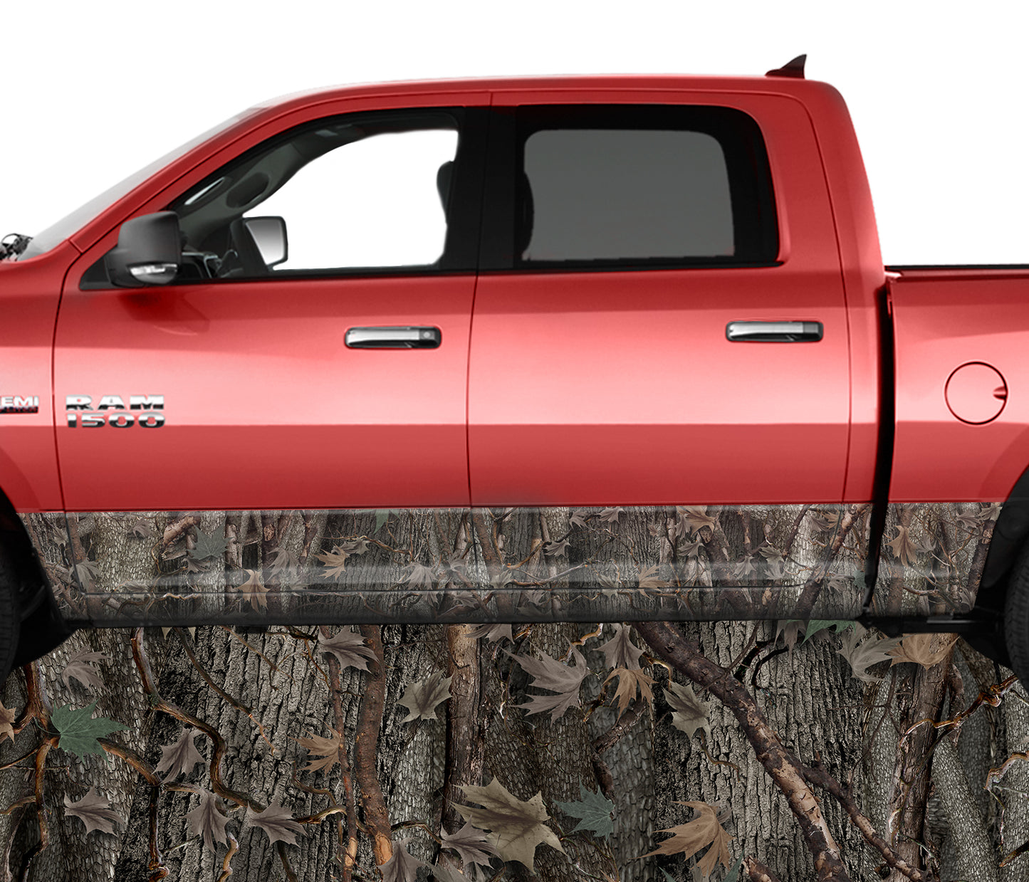 Oak Ambush Brown Rocker Panel Wrap Graphic Decal Wrap Truck Kit